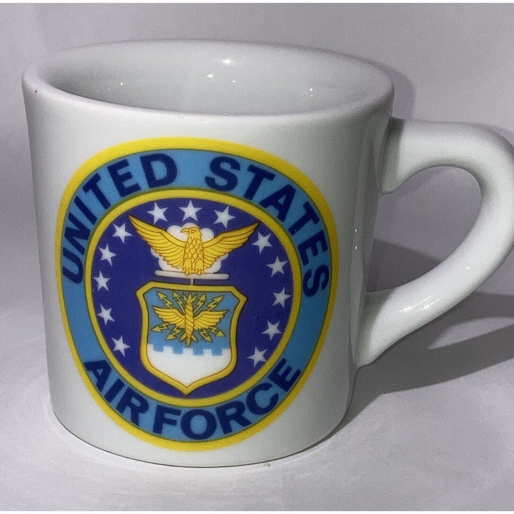 United States Air Force Crest Logo Mug with Flag Ceramic China Pete's Japan 8 oz